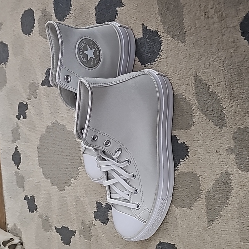 Light Mint Green Converse Platform High Tops